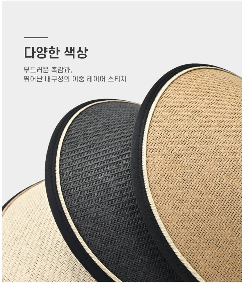 three black and beige hats with a white background